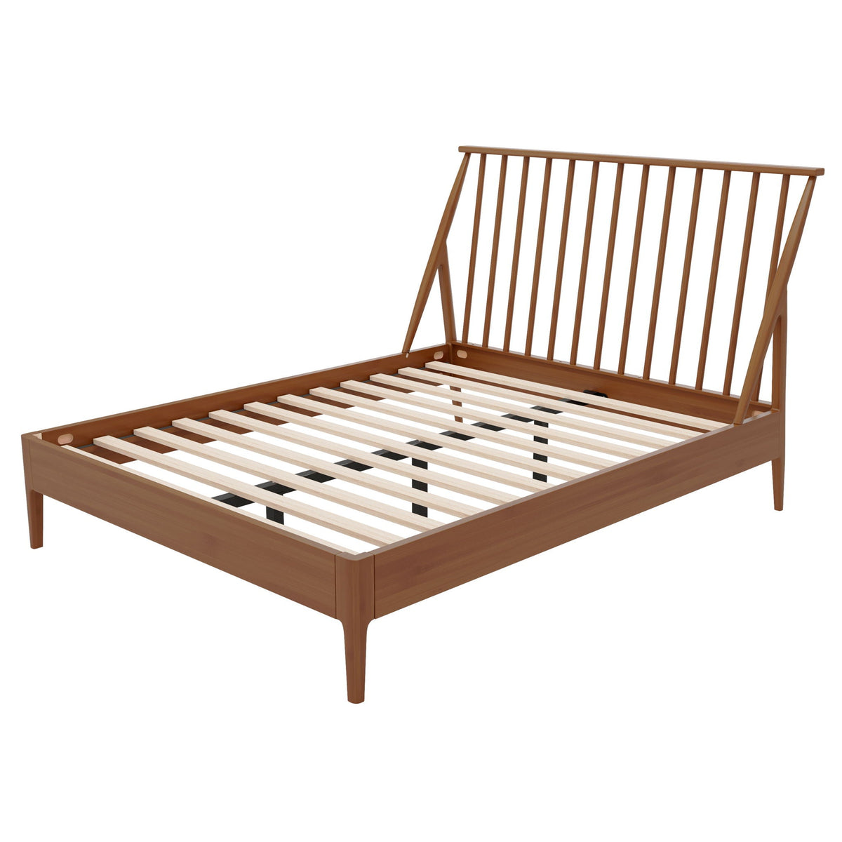 Bohemian Platform Bed with Tall Headboard - Dark Brown or Black