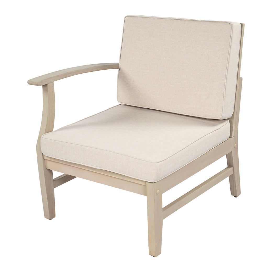 Perla 6-Pcs Sofa Set with Modular Weather-Resistant Design - Acacia Wood