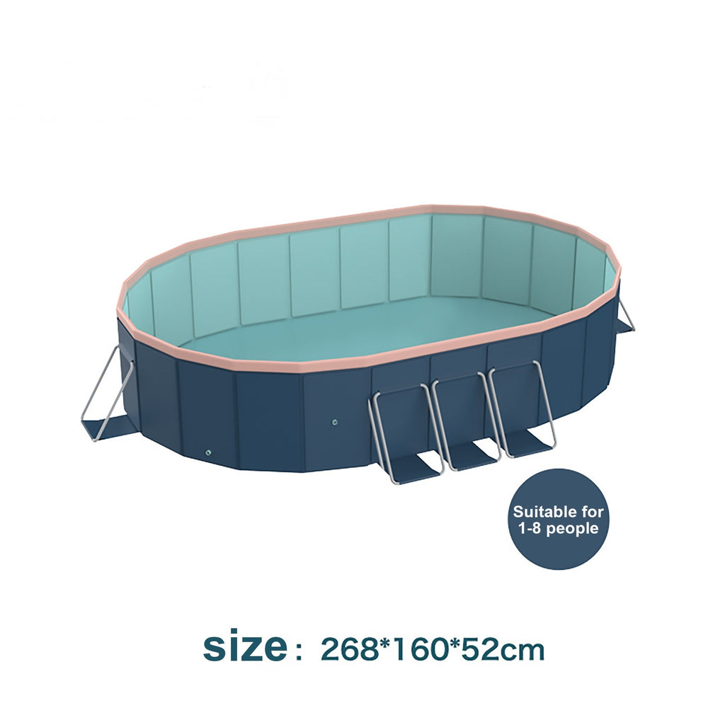 3.0m PVC Folding Pool with Durable Construction - Blue or Blue-Gray