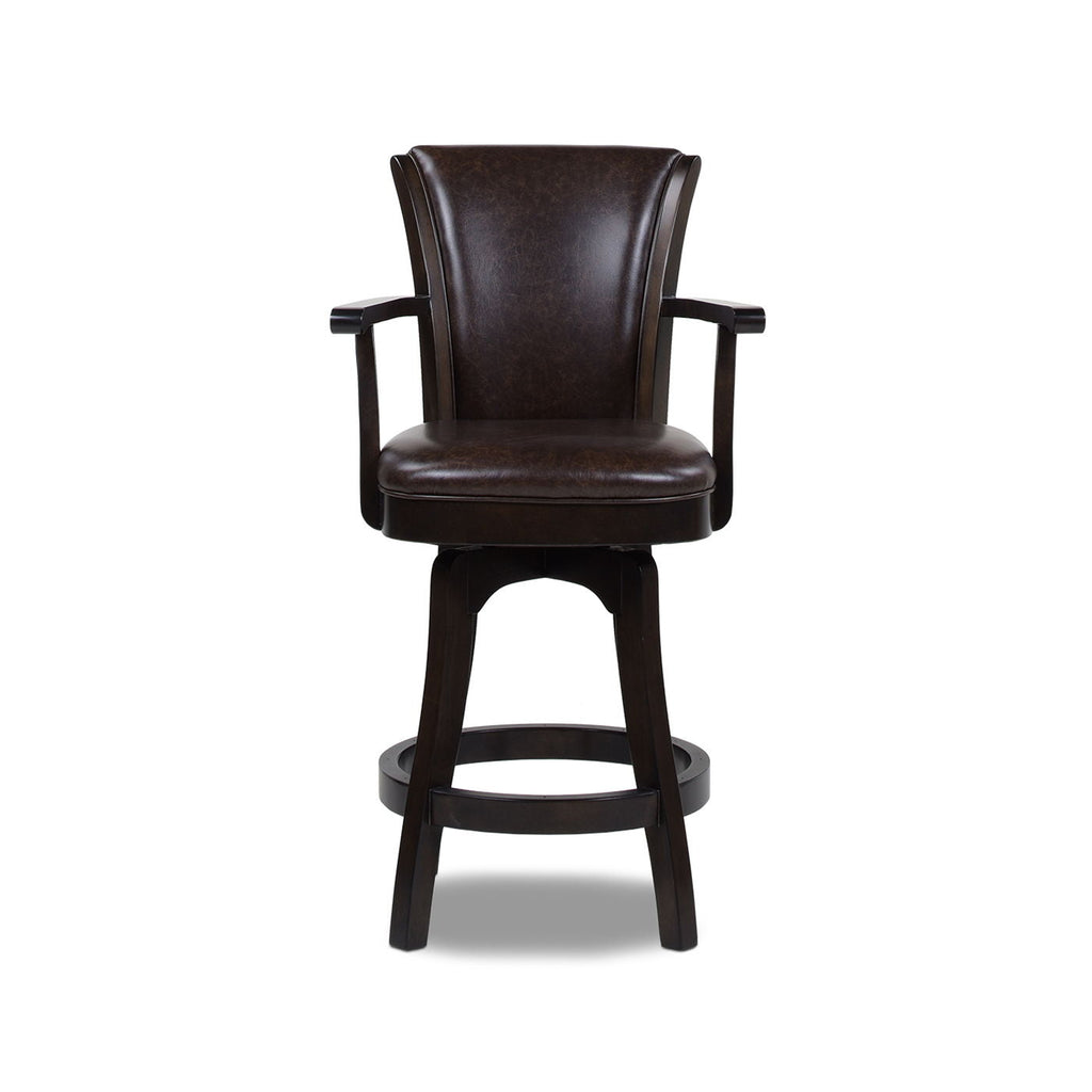 Swivel Counter Height Bar Stool with High Backrest and Solid Hardwood - Multiple Colors