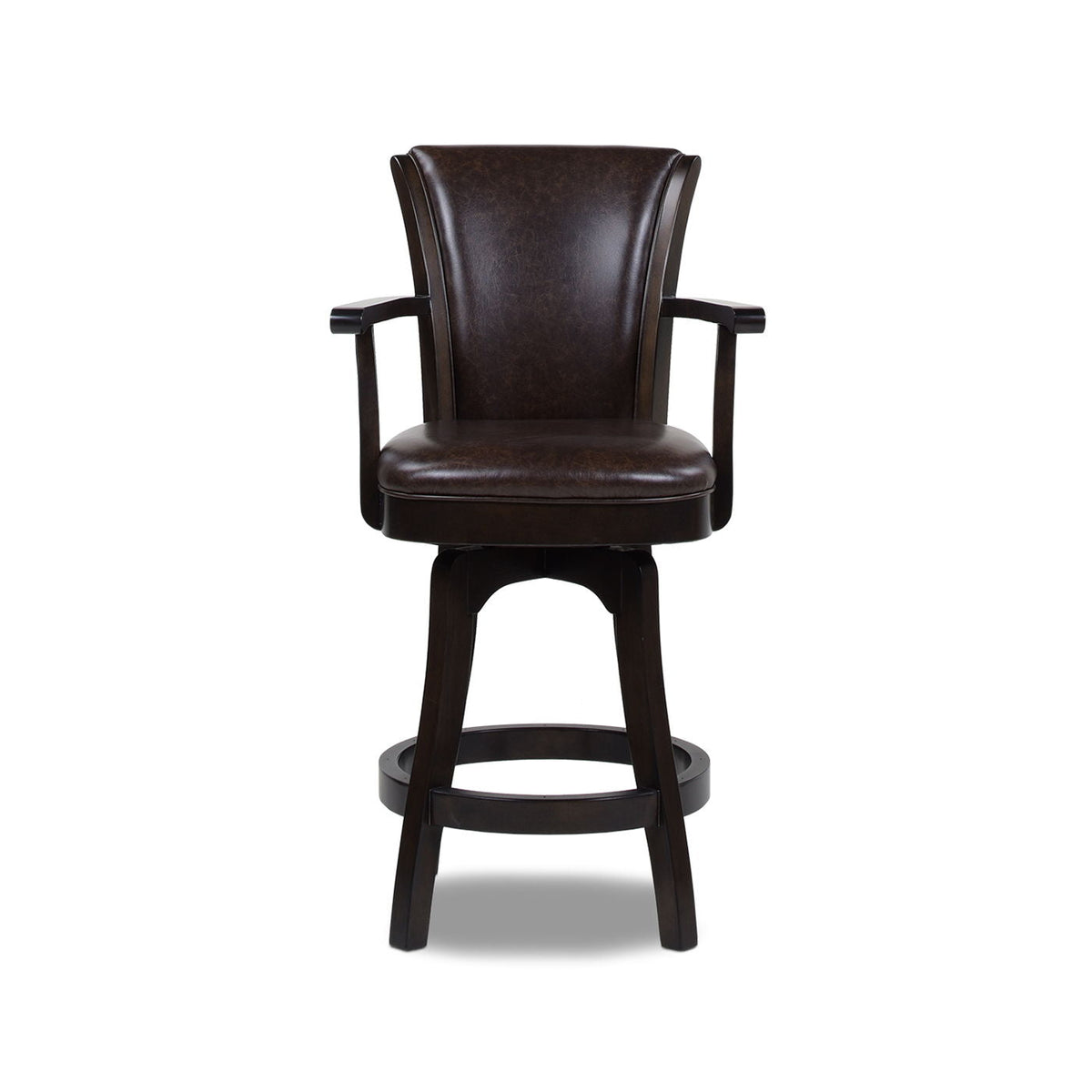 Swivel Counter Height Bar Stool with High Backrest and Solid Hardwood - Multiple Colors