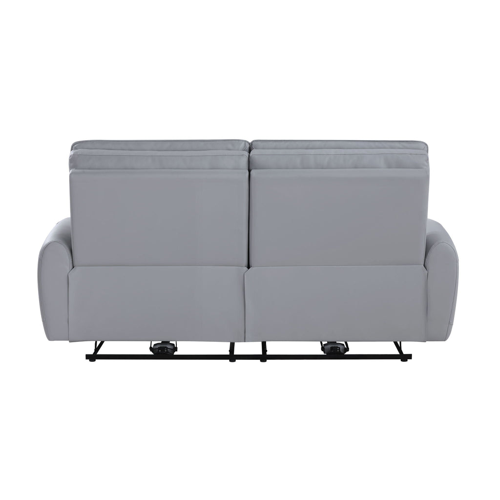 Power Motion Reclining Sofa with USB Port - Gray Faux Leather