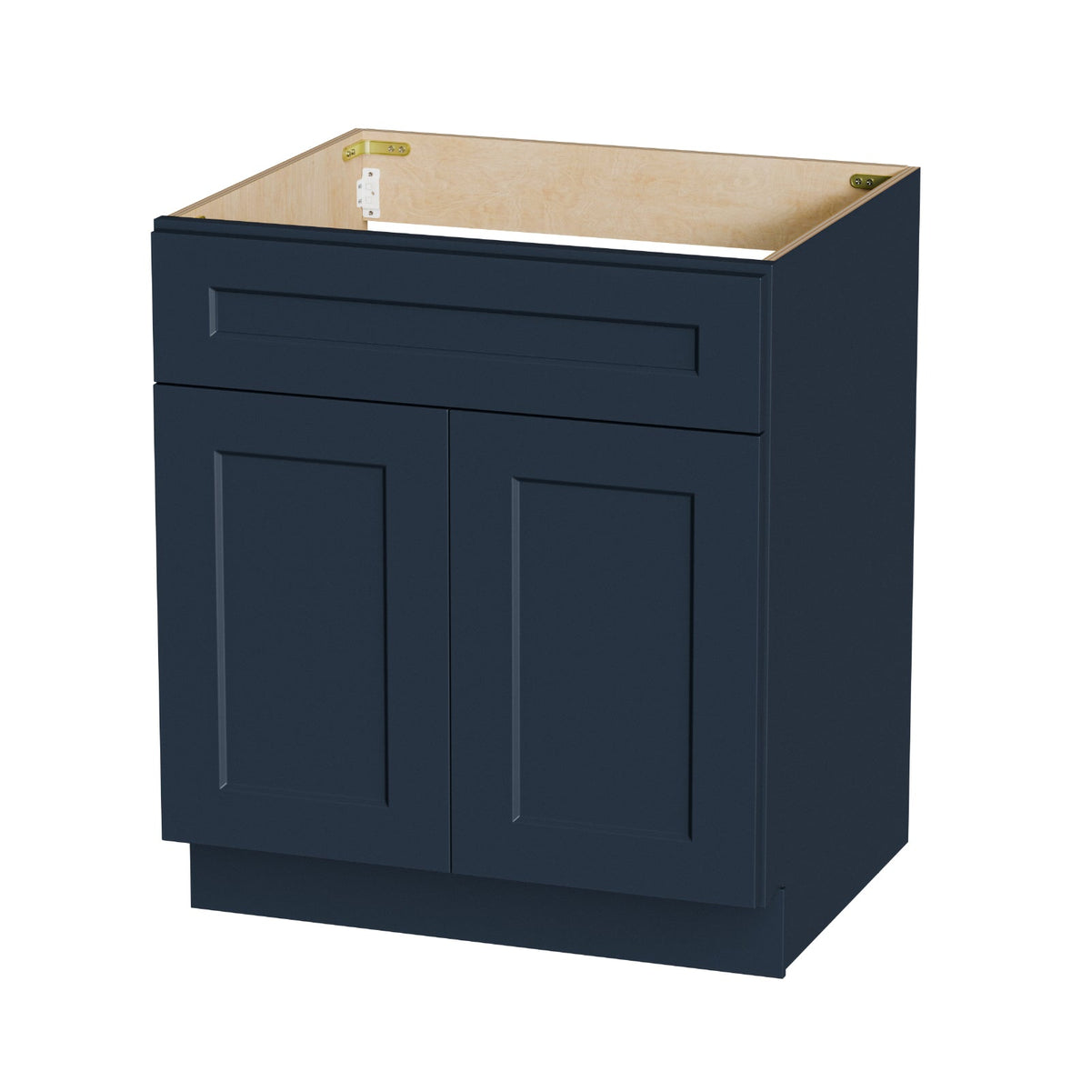 Shaker RTA 33" Kitchen Sink Base Cabinet with Double Doors - Navy Blue