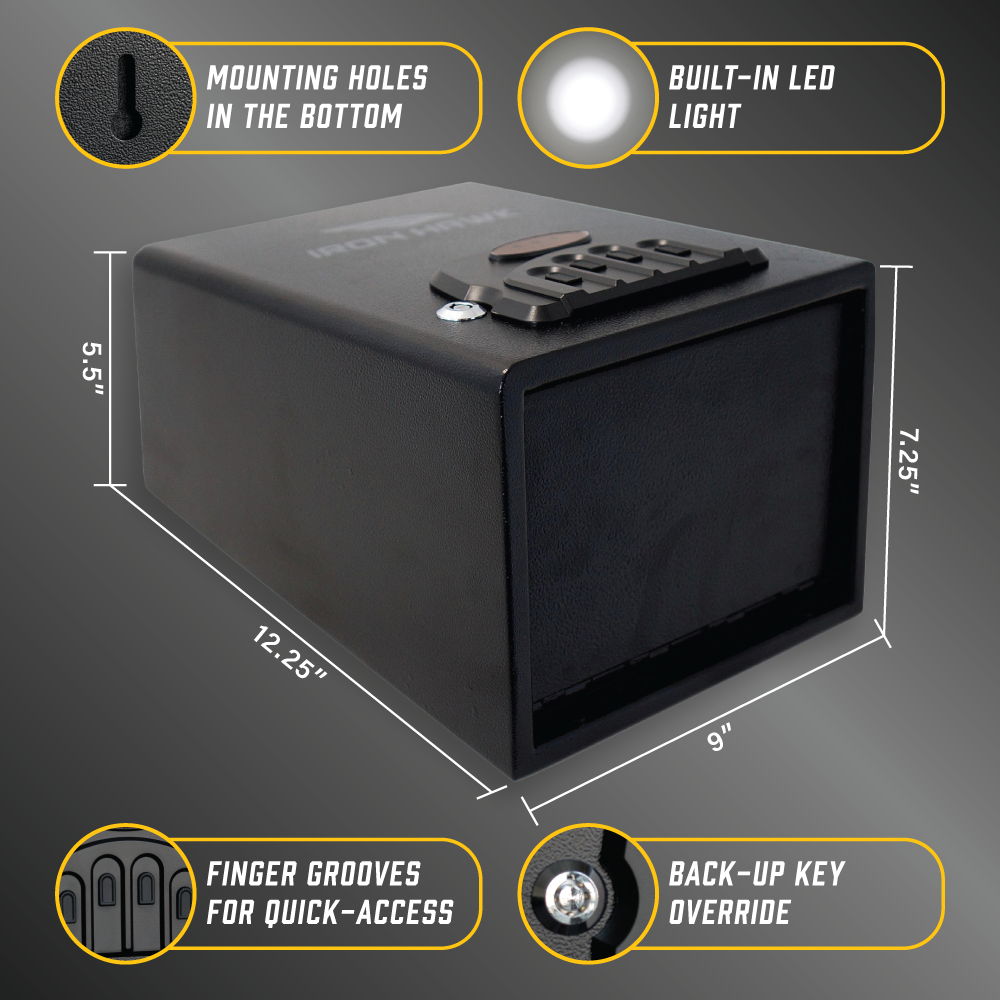 Compact Quick Access Vault with Durable Steel Construction - Black