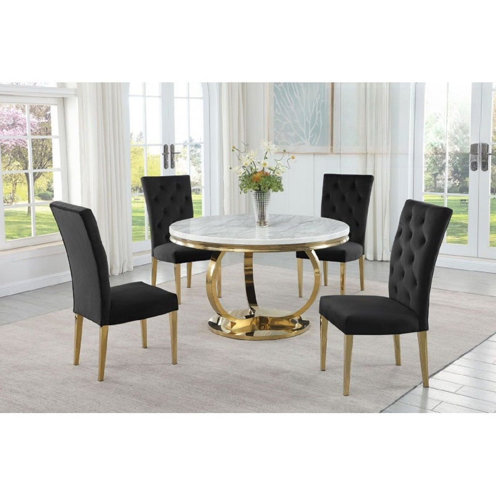 Modern Upholstered Dining Chair Set with Tufted Back - Multiple Colors