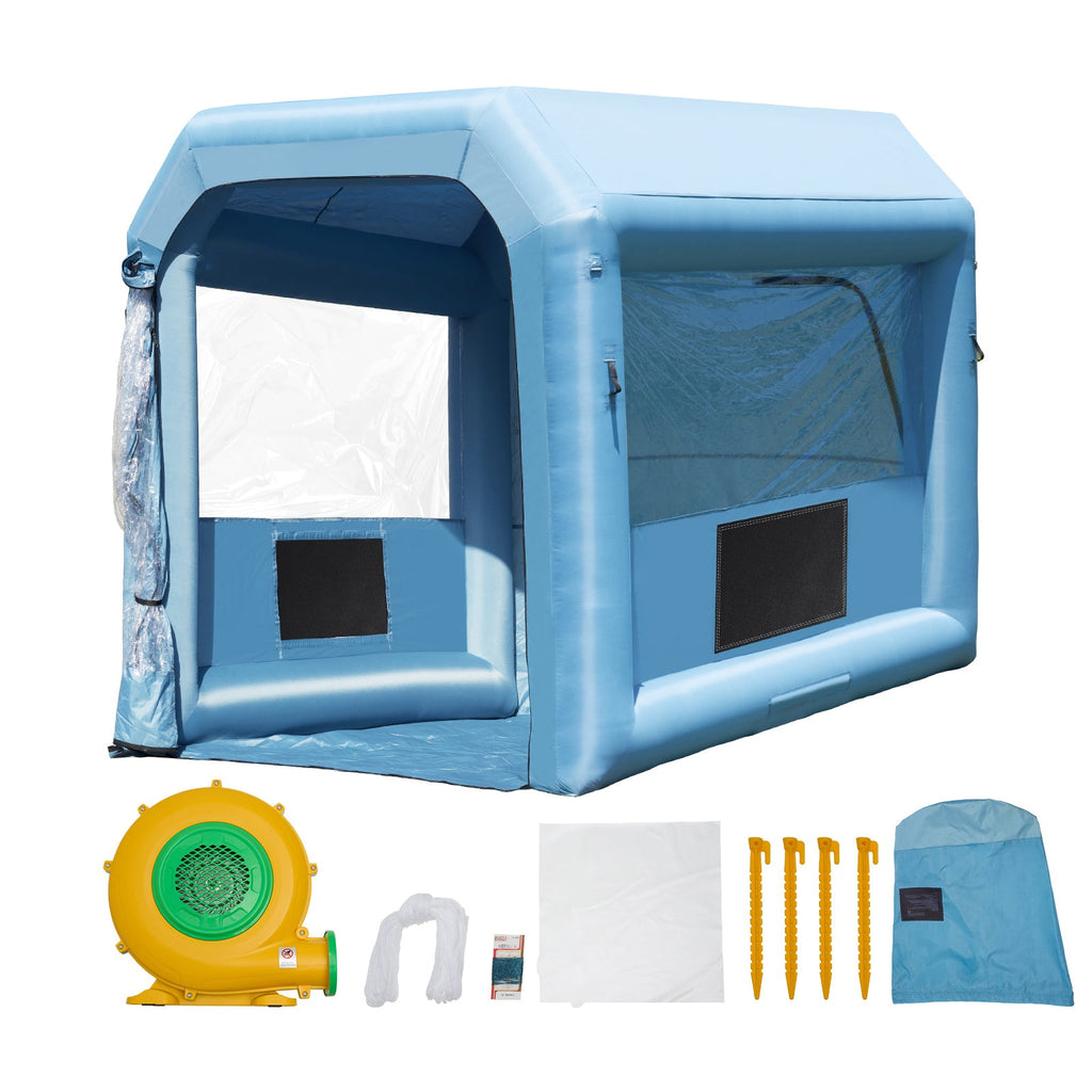 Inflatable Paint Booth with Blower and Air Filter System - Gray