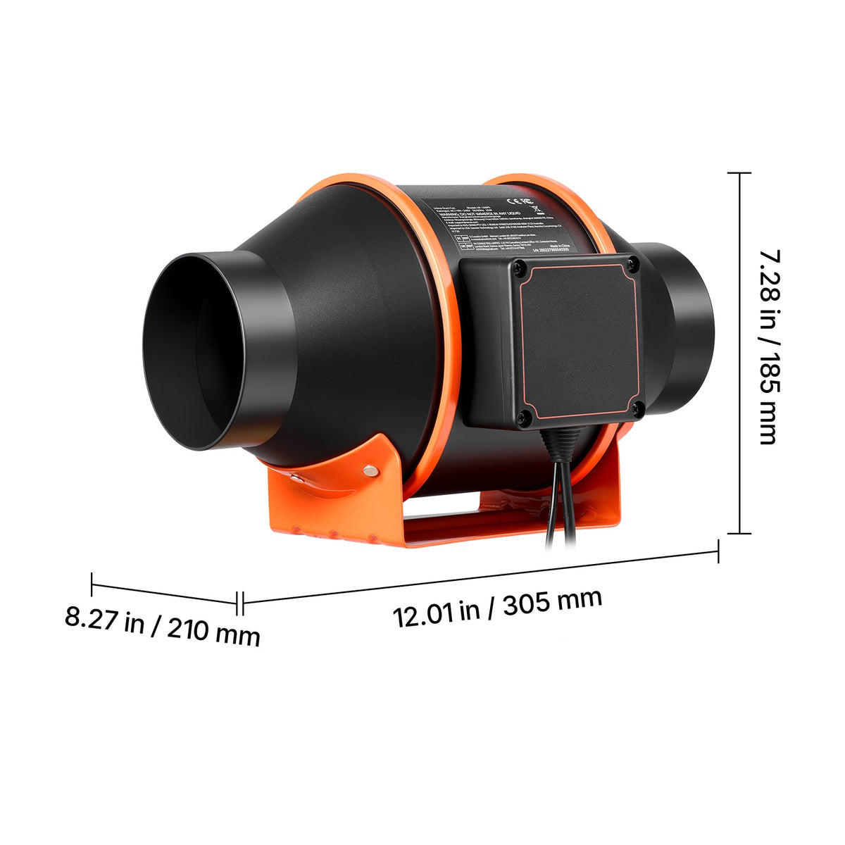 Inline Duct Fan with EC Motor and Smart Control - 205 CFM