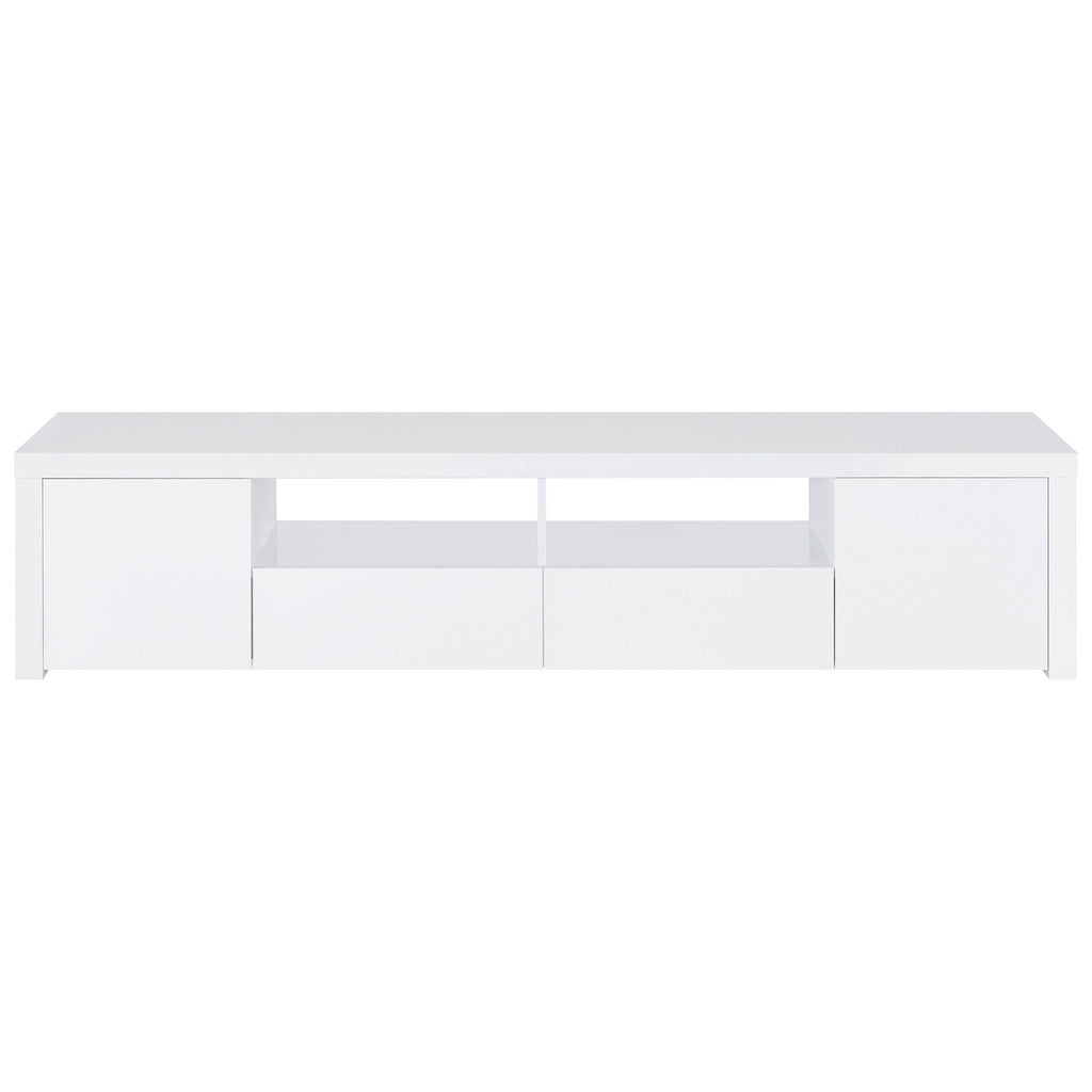 Jude 2-door Engineered Wood 79-inch TV Stand High Gloss White
