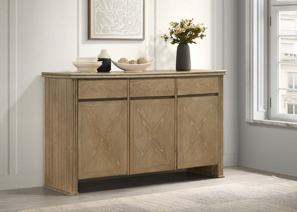 Adina 3-door 59-inch Sideboard Server Distressed Light Brown