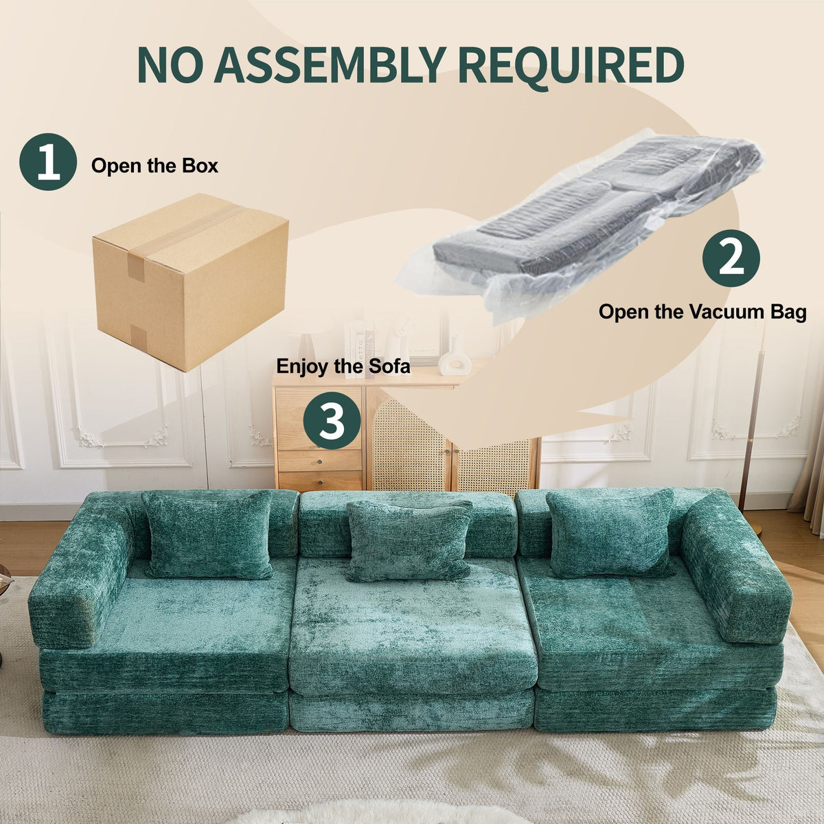Convertible Floor Sofa Bed with Modular Design - Multiple Colors