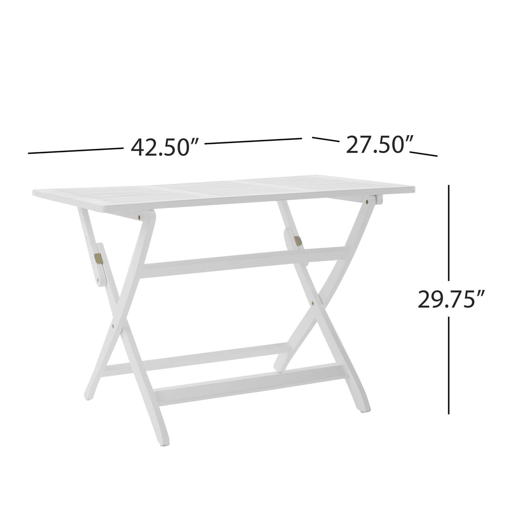 Positano Foldable Dining Set with Foldable Design - White or Dark Brown