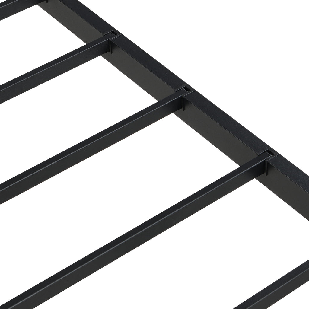 Heavy Duty Queen Size Bed Frame with Quiet Support - Black