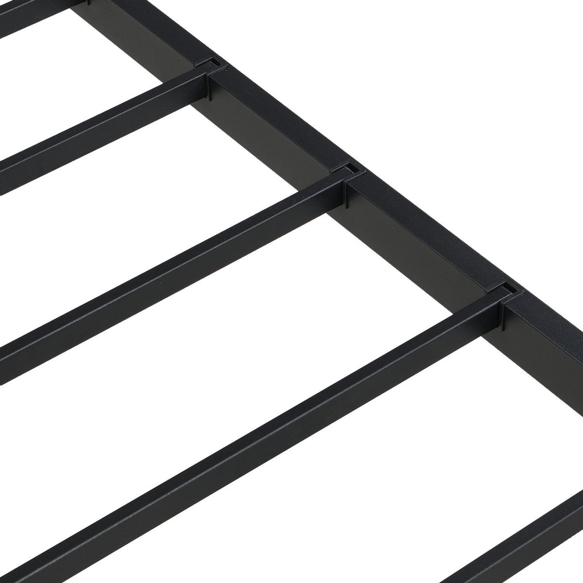 Heavy Duty Queen Size Bed Frame with Quiet Support - Black