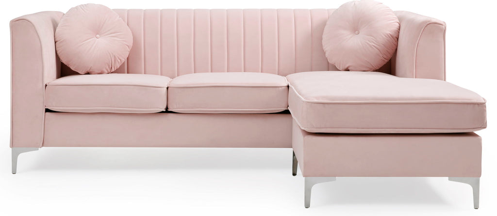 Micro Suede Sofa Chaise with Channel Quilting - Multiple Colors
