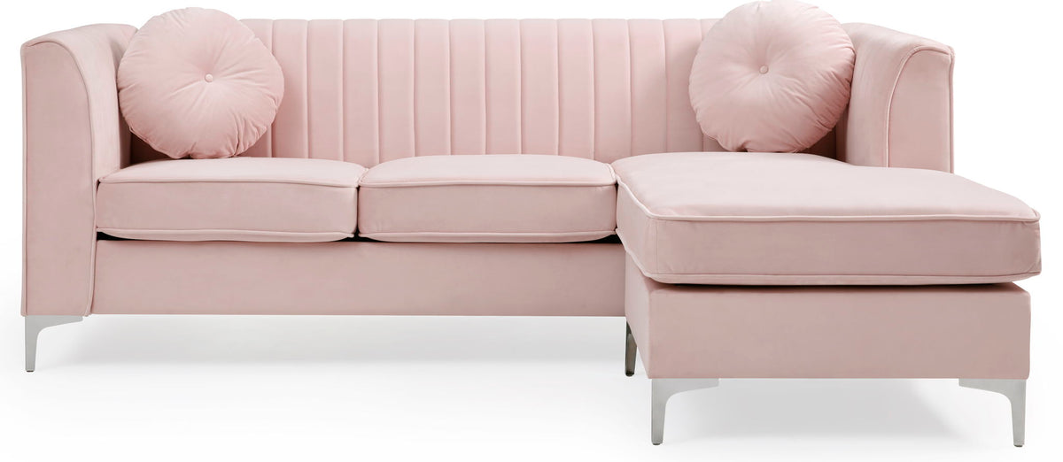 Micro Suede Sofa Chaise with Channel Quilting - Multiple Colors