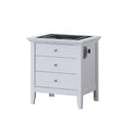 Smart 3 Drawer Nightstand with USB Charging and Integrated Speakers - White
