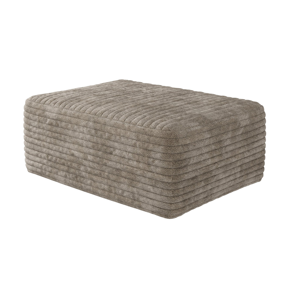 Camel Plush Corduroy Sofa Ottoman with No Assembly Required – 39.4" W