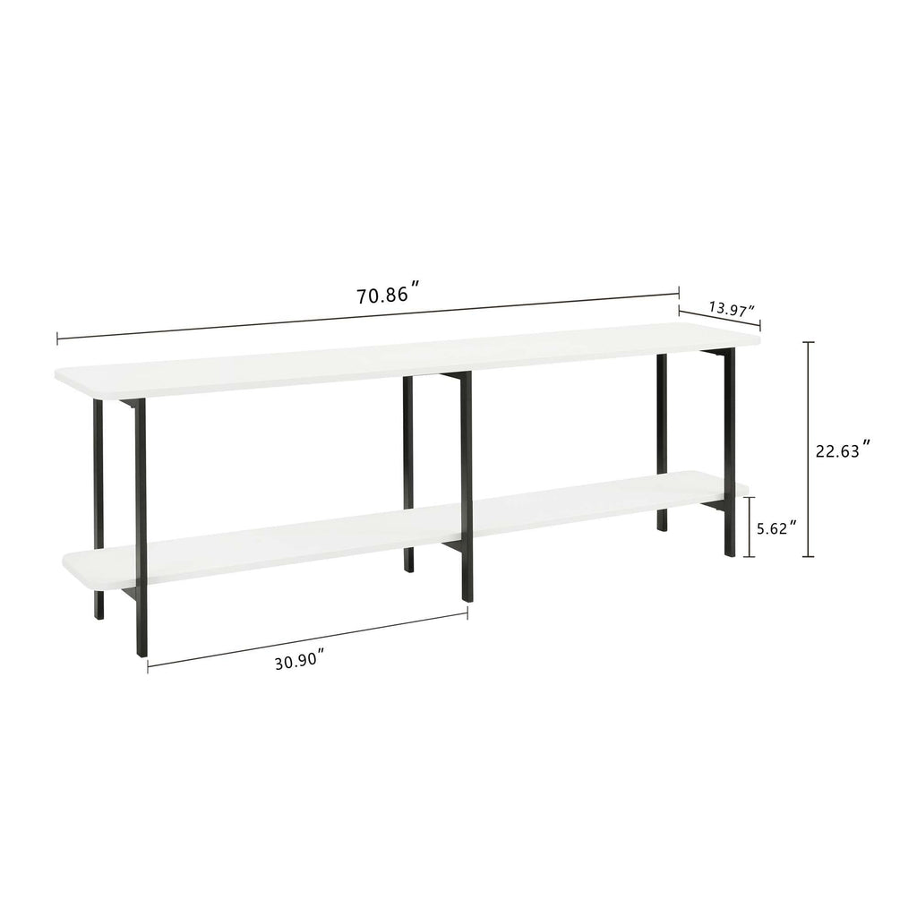Celine 2 Shelf Console Table with Durable Construction - Gray, White, Black