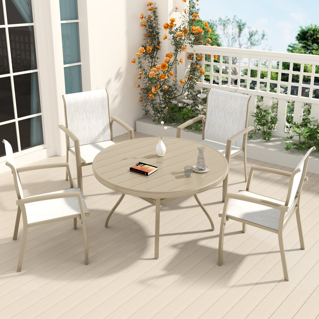 Metal Outdoor Patio Chairs Set of 2 with Stackable Design - Black