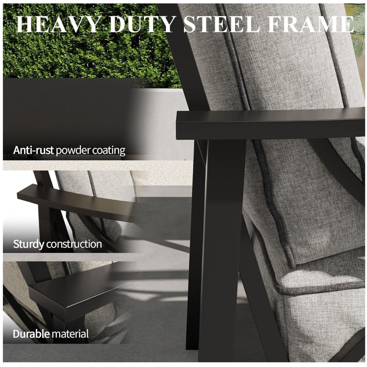 All-Weather Armchairs with Cushions, Modern Sculptural Design – Beige or Dark Gray