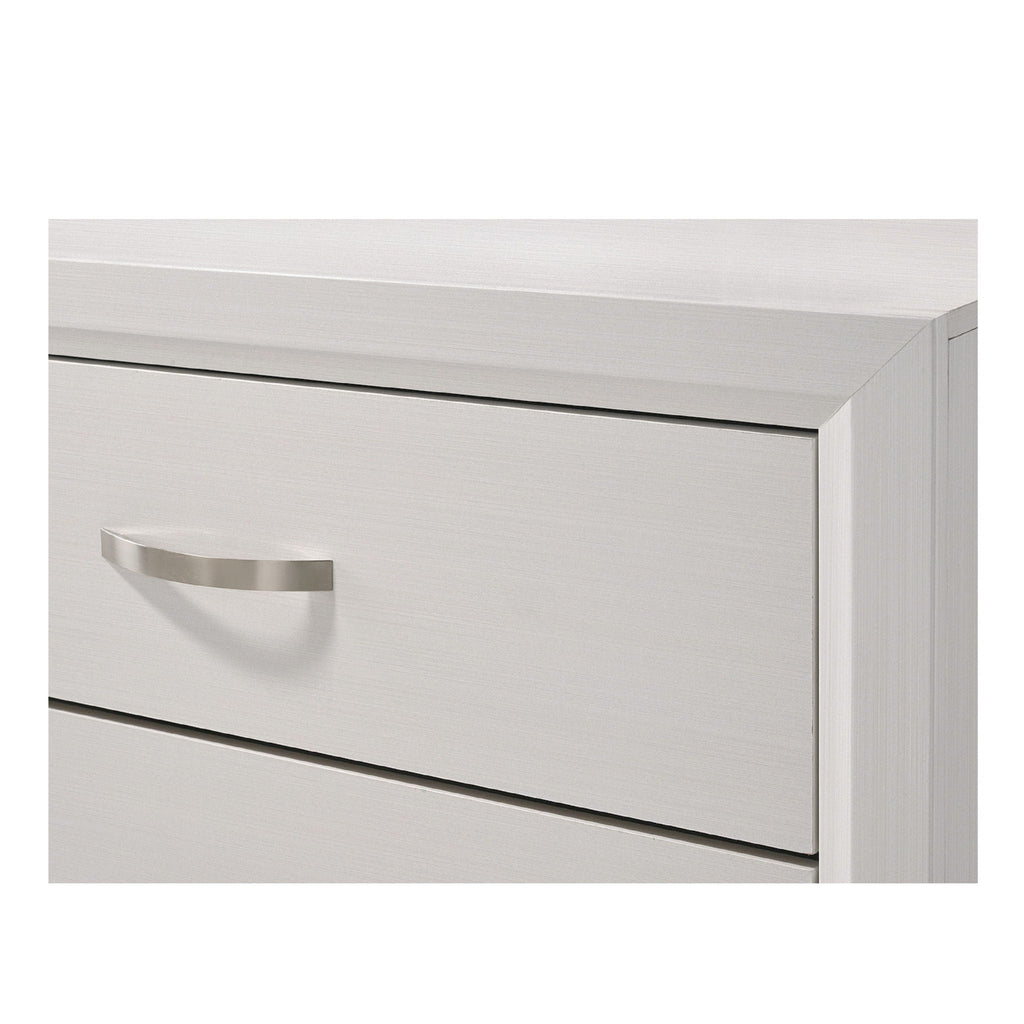White 2 Drawer Nightstand with Handles - Modern Bedroom Storage