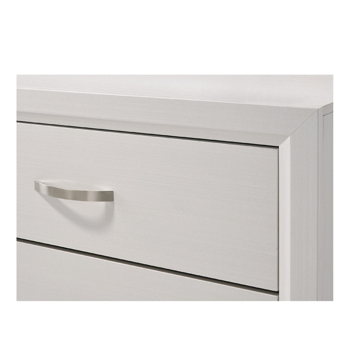 White 2 Drawer Nightstand with Handles - Modern Bedroom Storage