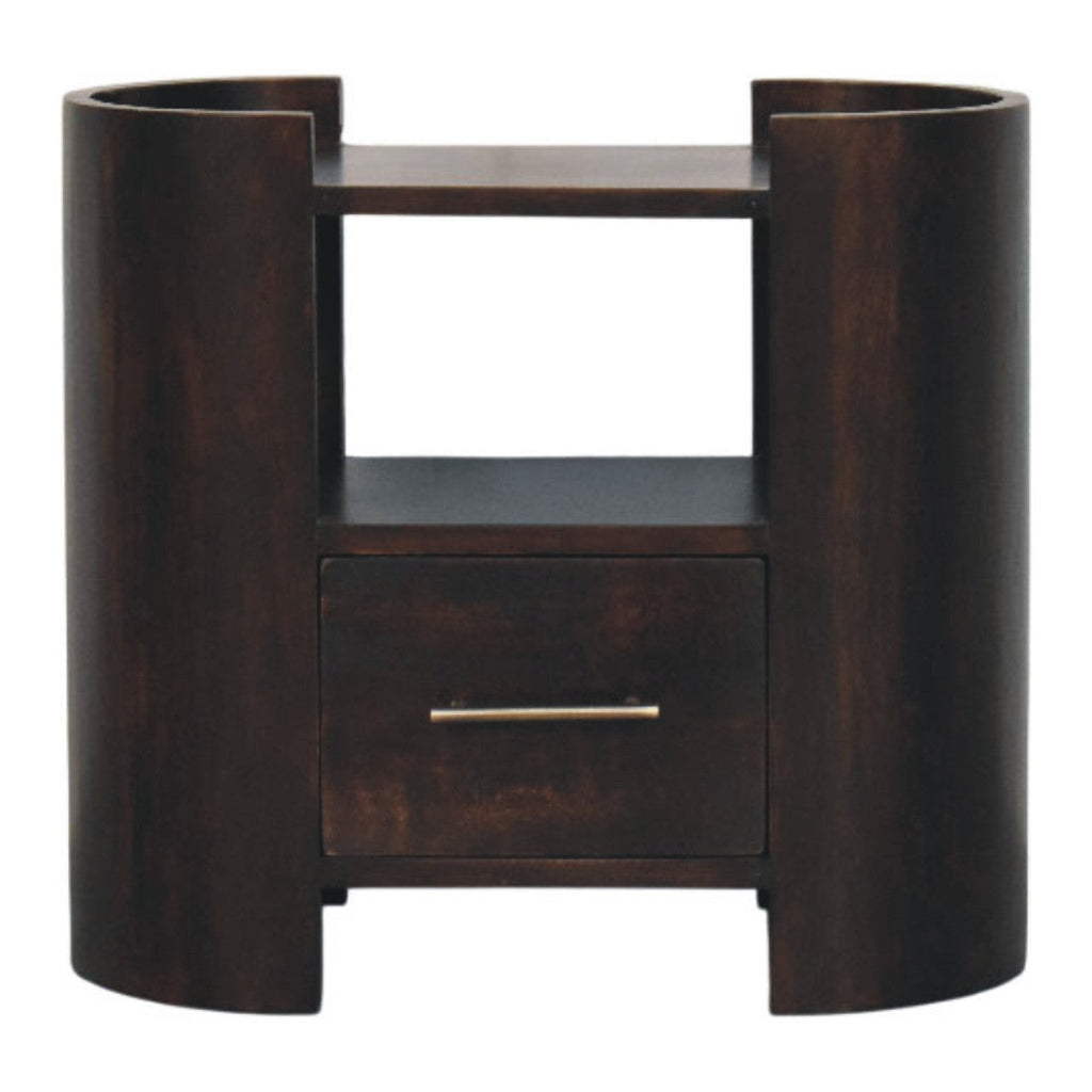 Solid Wood Valencia Bedside Nightstand with Velvet Mocha Finish