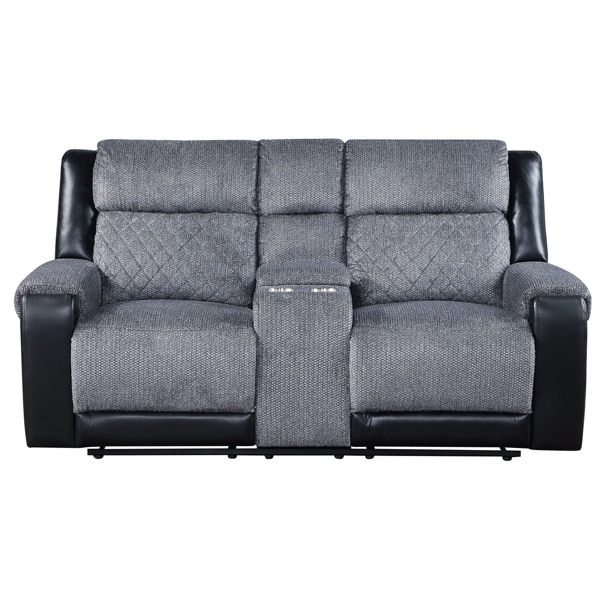 Gray Console Reclining Loveseat with Center Storage - Gray