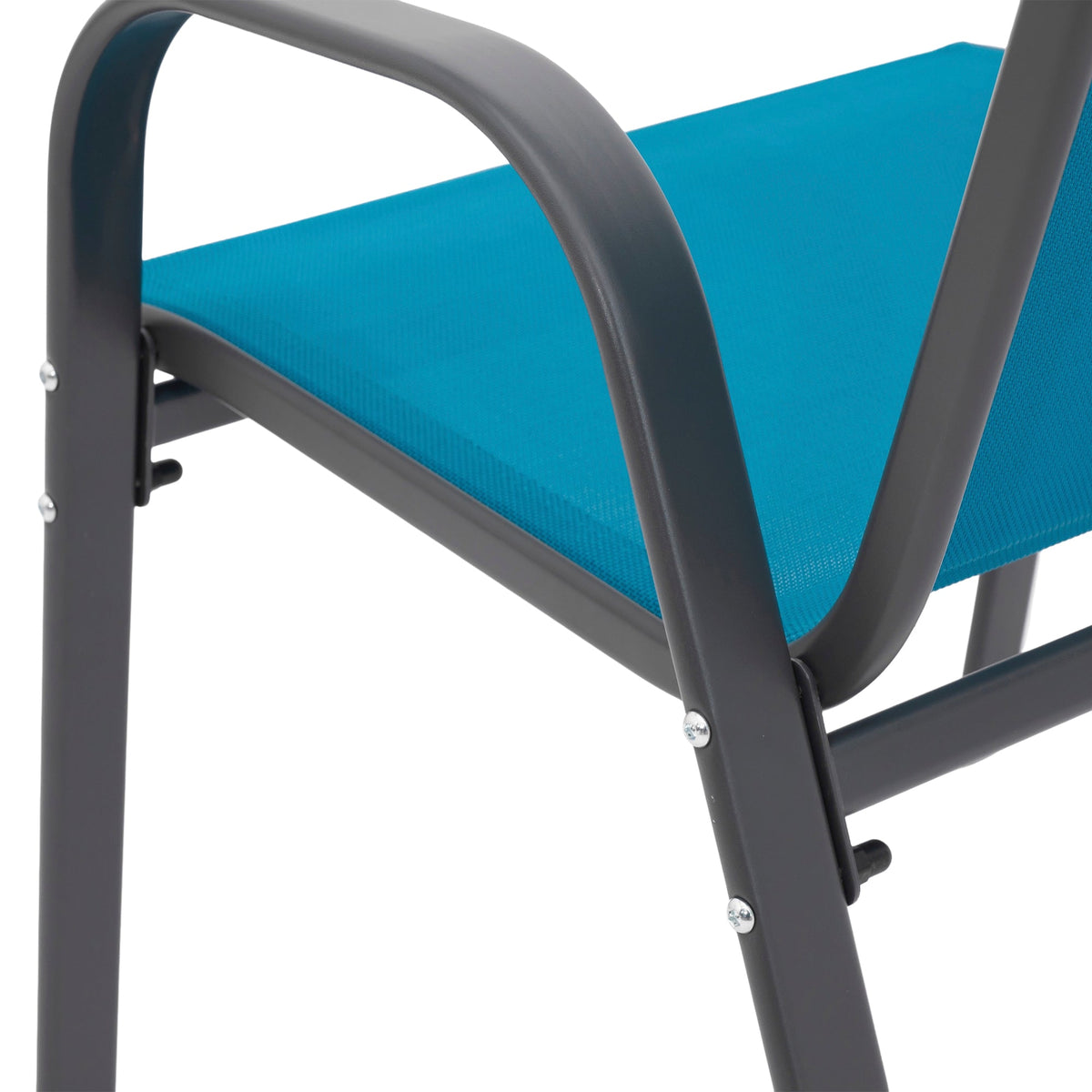 Blue Patio Chairs 8 Piece Set with Steel Frame - Blue