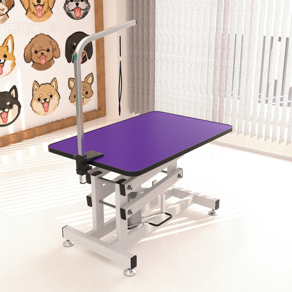Hydraulic Pet Grooming Table with Adjustable Height - Purple or Pink
