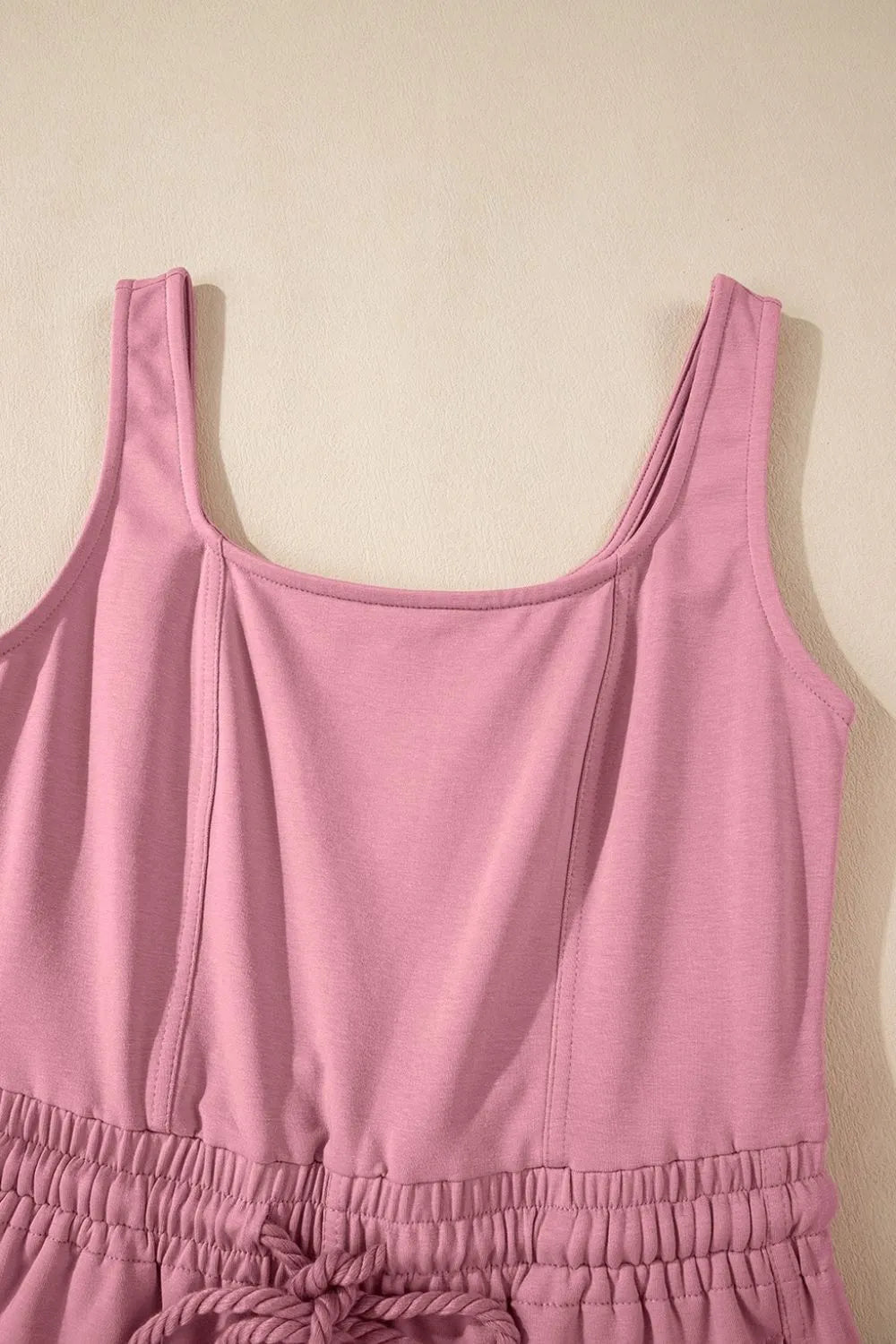 Elastic Waist Sleeveless Square Neck Jumpsuit