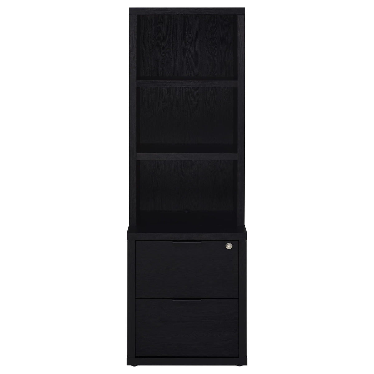 Westpark 3-piece Wall Unit Bookcase Set with USB Black