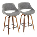Fabrico - Mid-Century Modern Counter Stool (Set of 2)