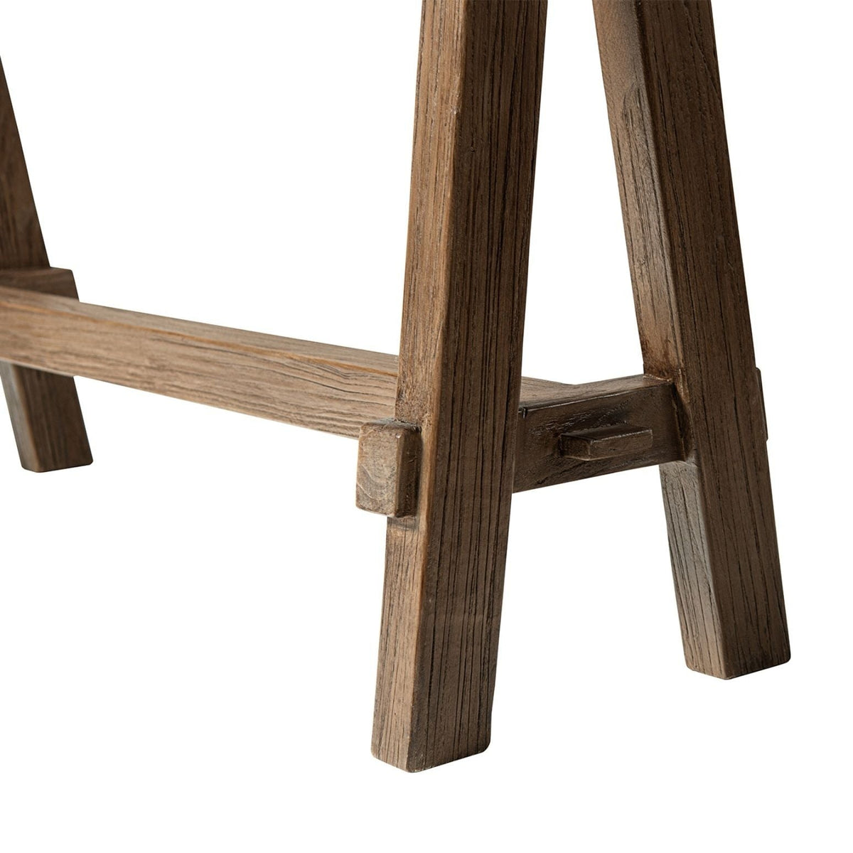 Trestle Coffee Table with Solid Reclaimed Elm Construction - Dark or Light Brown