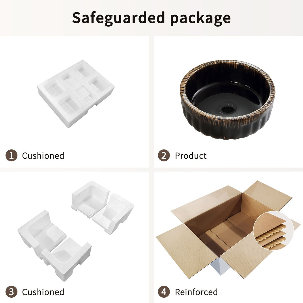 Black Vessel Sink with Modern Design - Black