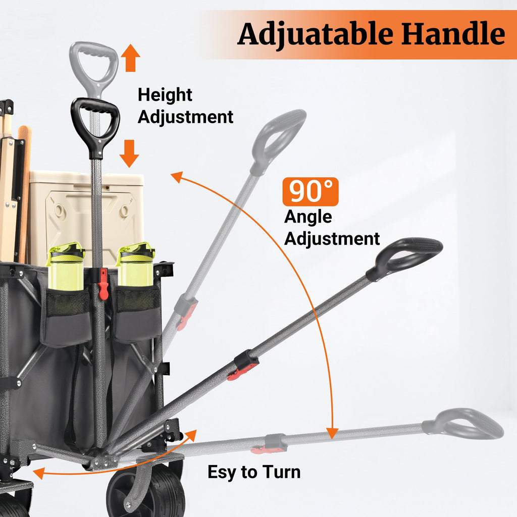 Portable 400L Collapsible Wagon with Heavy Duty Frame