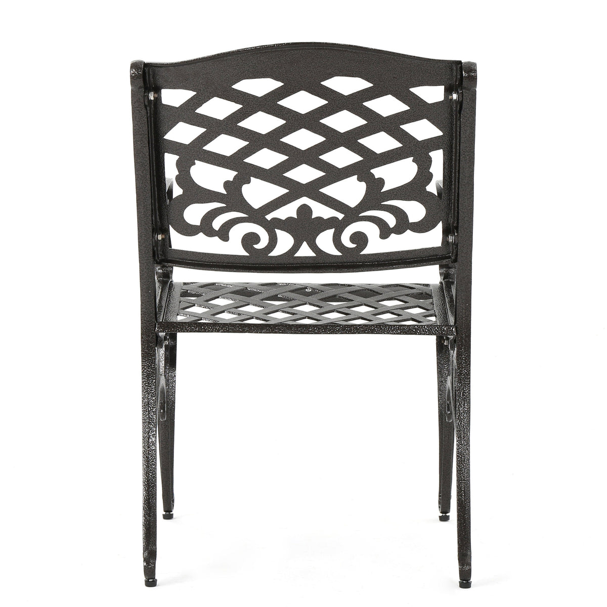 Bronze Cast Aluminum 5 Piece Patio Dining Set with Umbrella Hole