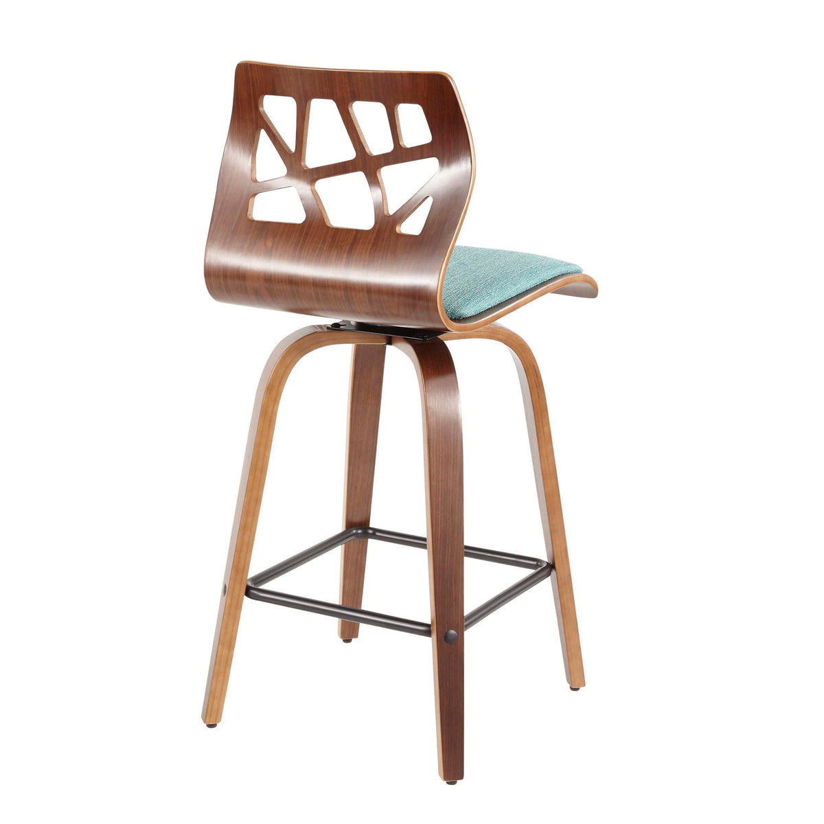 Mid-Century Modern Counter Stool Set with Swivel - Gray or Light Blue