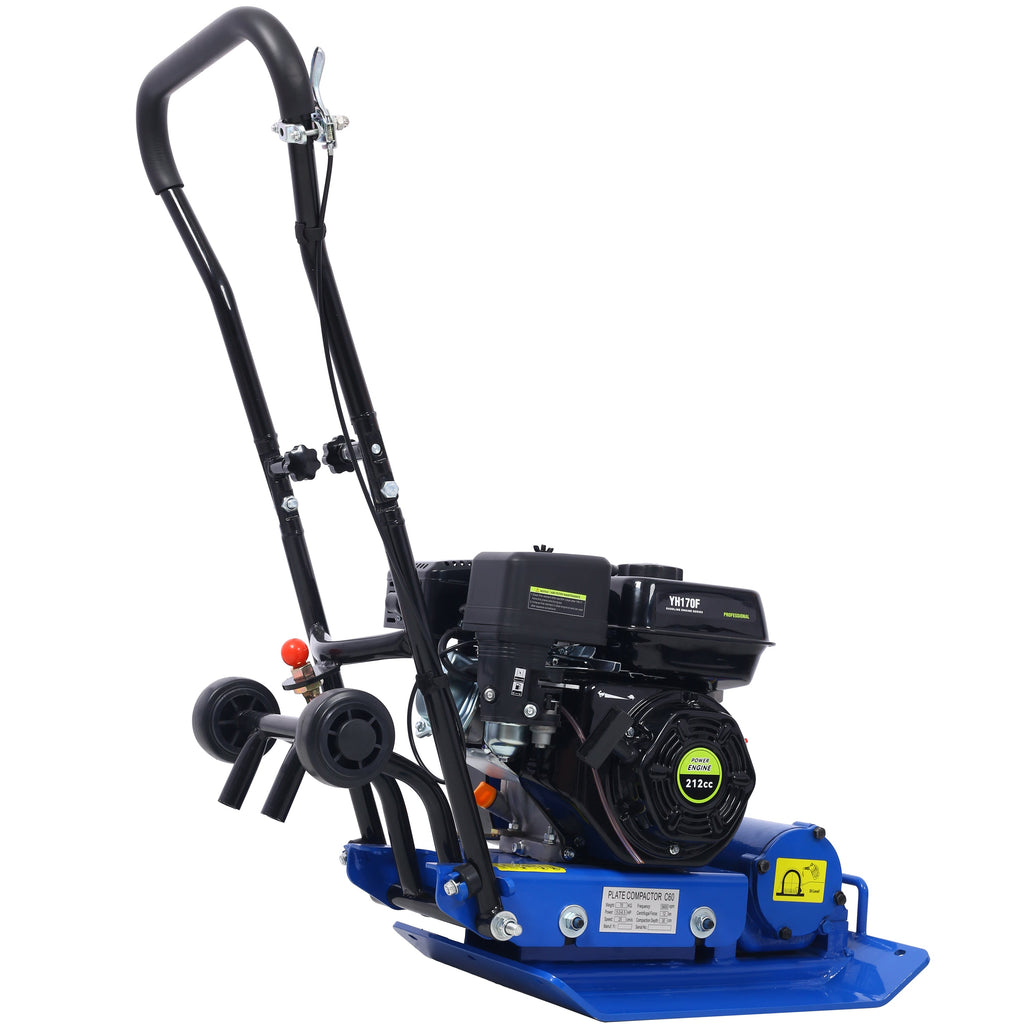 212cc Gas Vibration Plate Compactor with Built-in Wheel - Steel