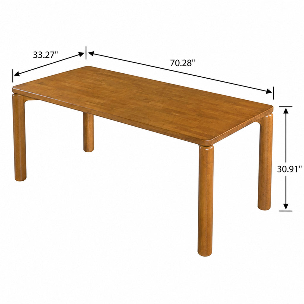 7-Piece Dining Table Set for 6 with Comfortable Upholstered Chairs - Walnut