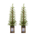 4Ft Pre Lit Artificial Christmas Tree 2 Piece Set with Pre-lit Lights - Green