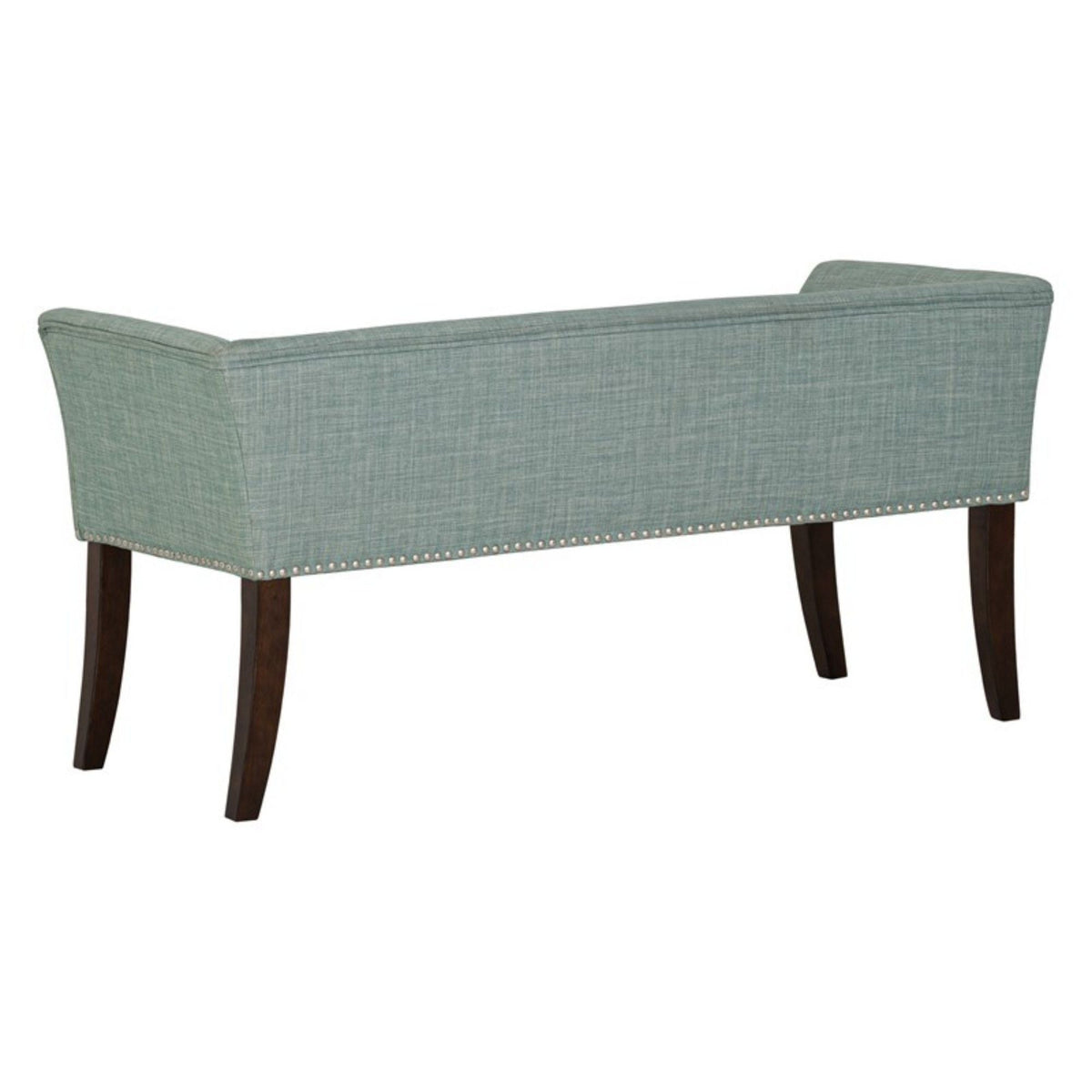 Welburn Upholstered Bench with Low Back and Flared Arms - Blue, Light Blue, or Beige