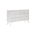 White Dresser With Angled Legs and Wave Texture - Solid Wood