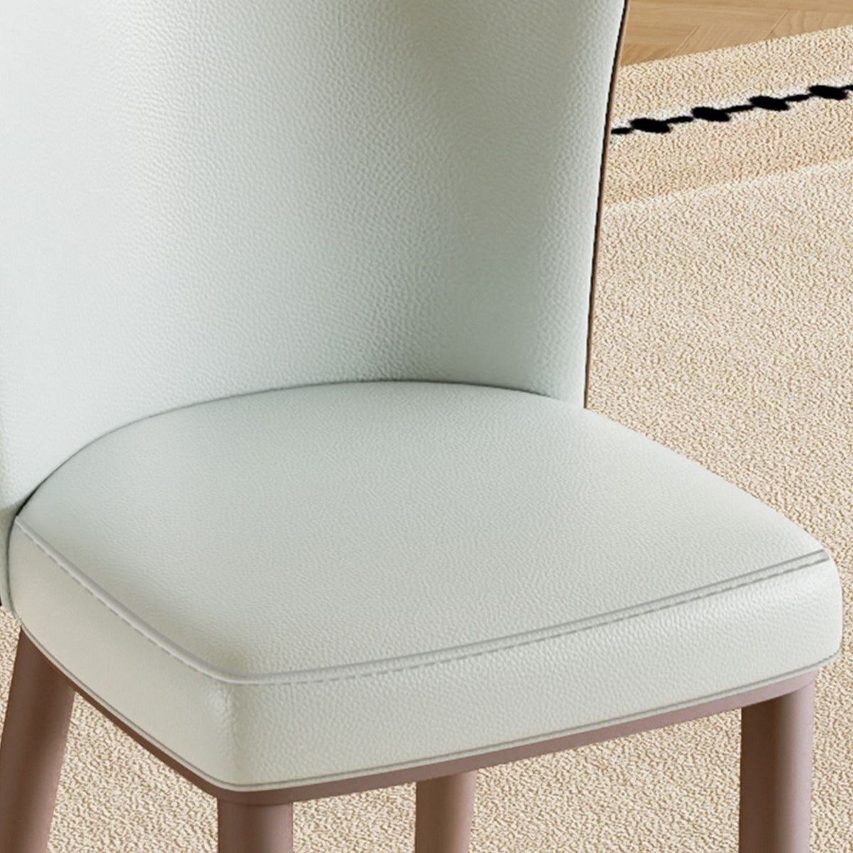 White Dining Chair Set with Carbon Steel Legs and Comfortable Seating