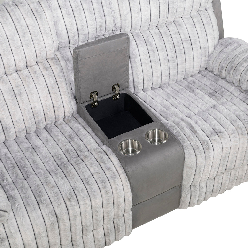 Manual Reclining Loveseat with Console - Dark Brown or Gray