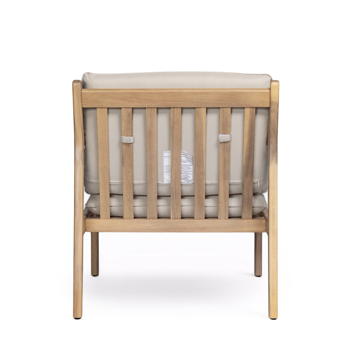 Outdoor Acacia Wood Armchair Set of 2 with Cushions - Light Teak