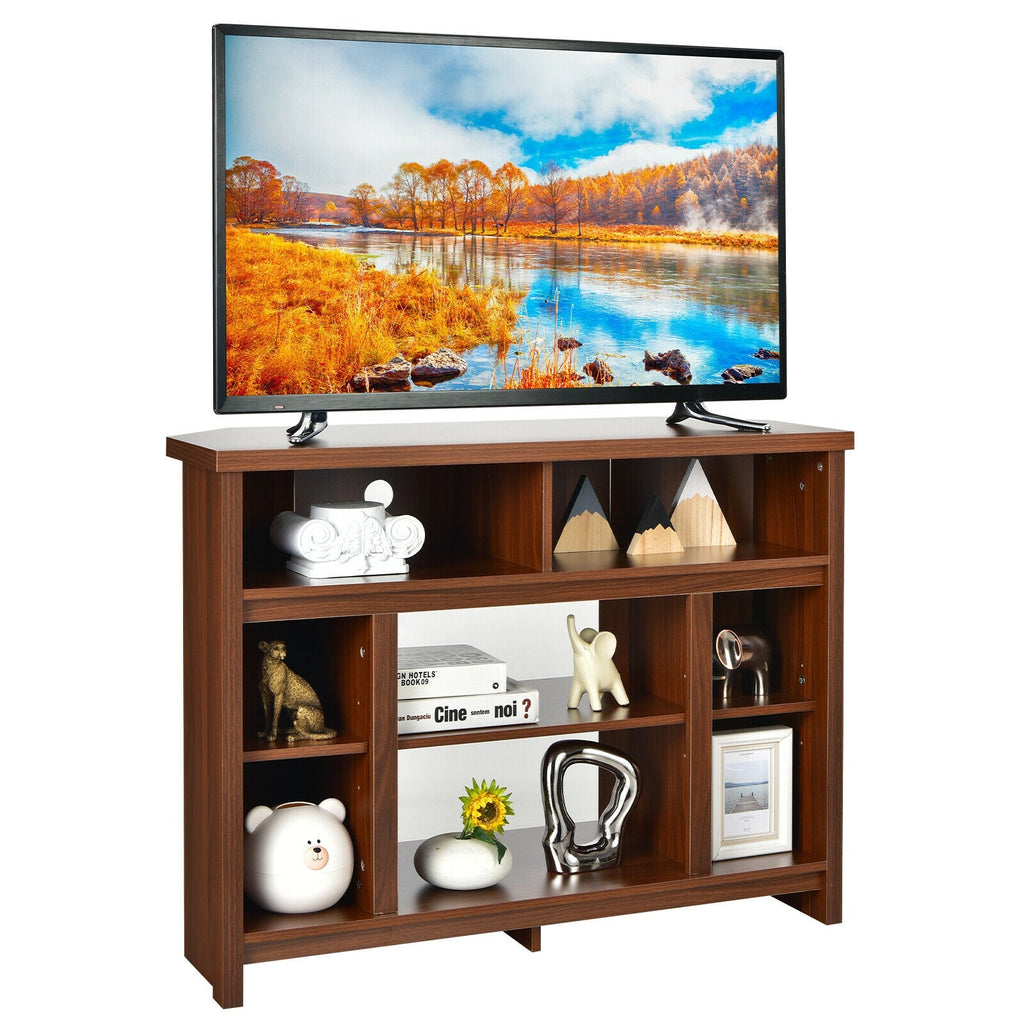 Modern Corner TV Stand with Adjustable Shelves for TVs up to 48 Inch