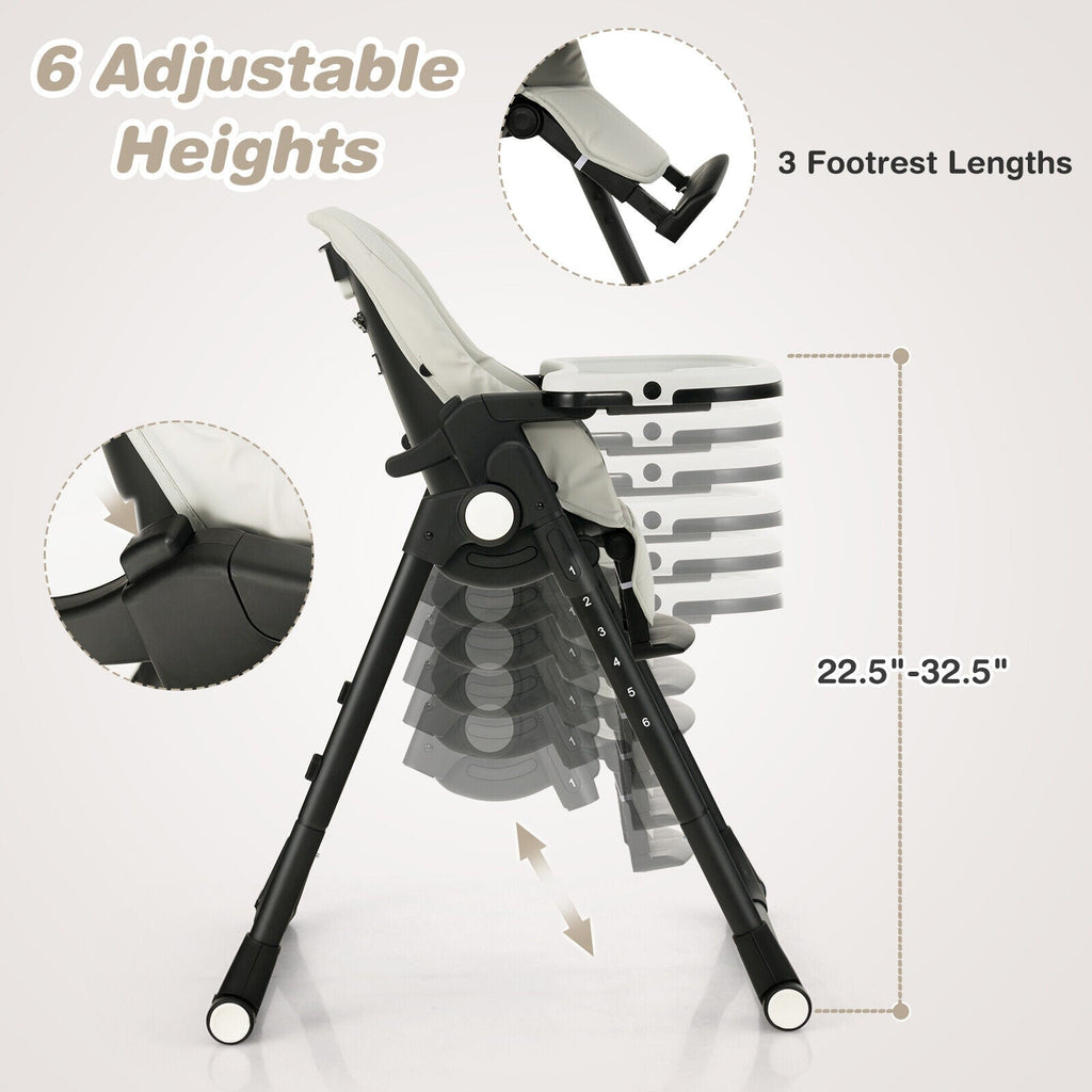 4-in-1 Baby High Chair with 6 Adjustable Heights