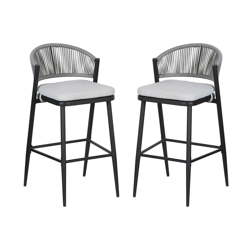 Outdoor Bar Height Metal Frame Counter Stools