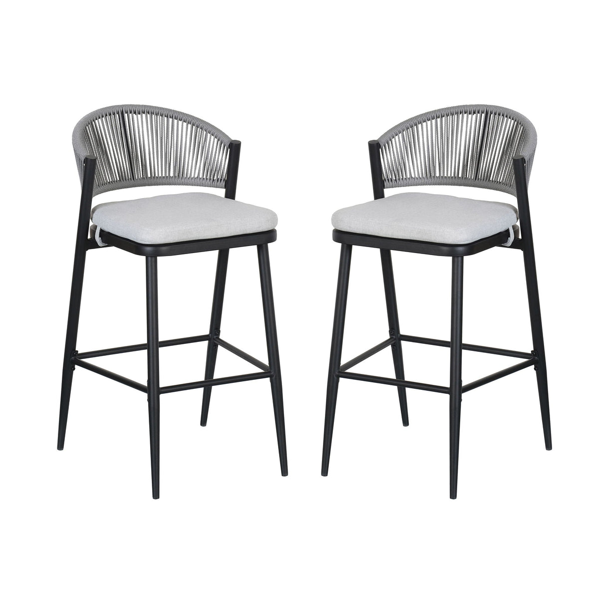 Outdoor Bar Height Metal Frame Counter Stools